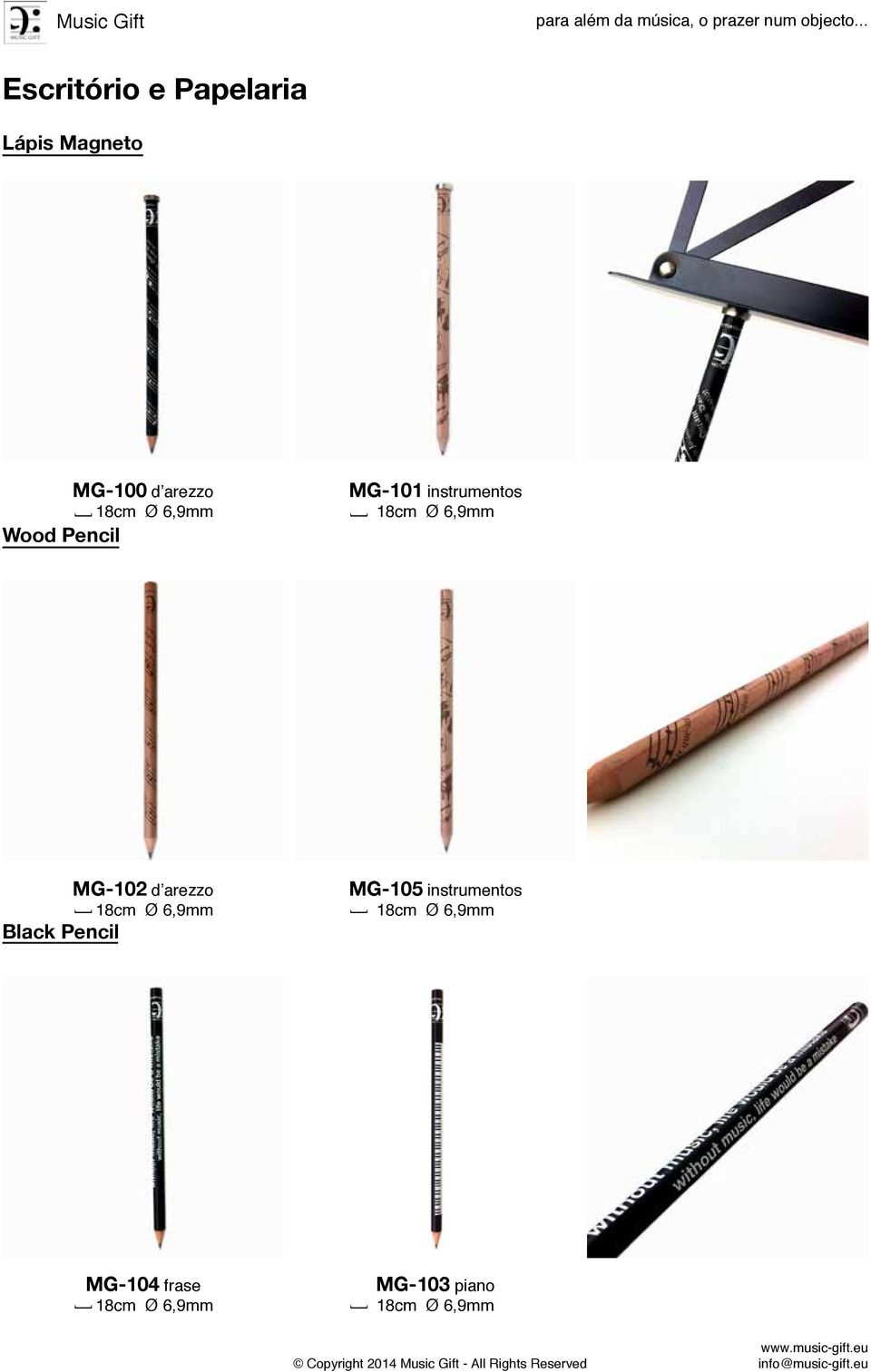 d arezzo 18cm Ø 6,9mm Black Pencil [ MG-105 instrumentos 18cm