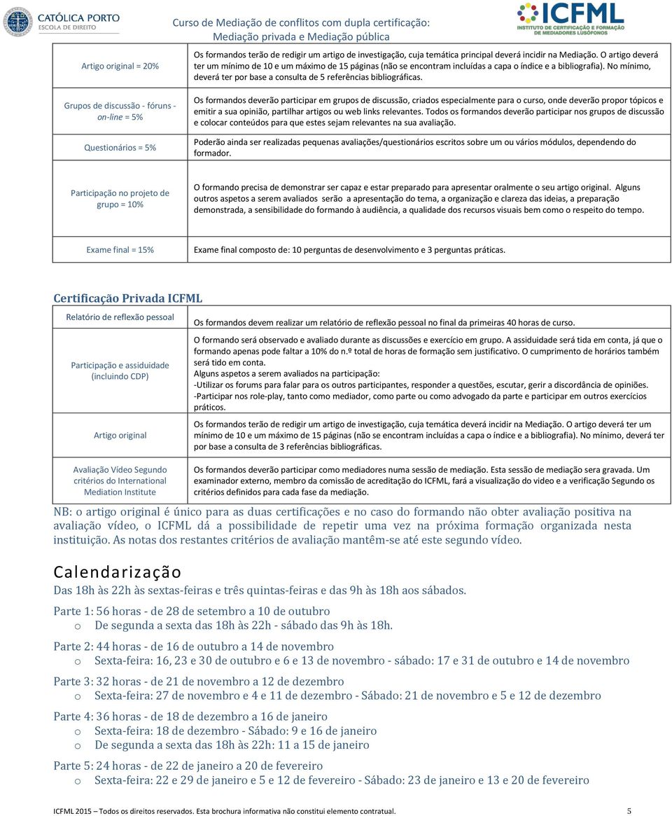 Grupos de discussão - fóruns - on-line = 5% Questionários = 5% Os formandos deverão participar em grupos de discussão, criados especialmente para o curso, onde deverão propor tópicos e emitir a sua