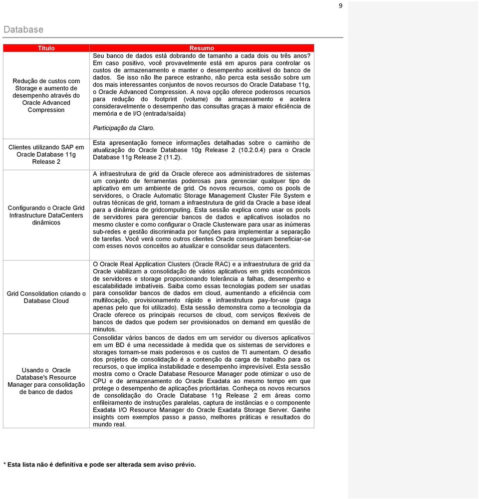 Se isso não lhe parece estranho, não perca esta sessão sobre um dos mais interessantes conjuntos de novos recursos do Oracle Database 11g, o Oracle Advanced Compression.