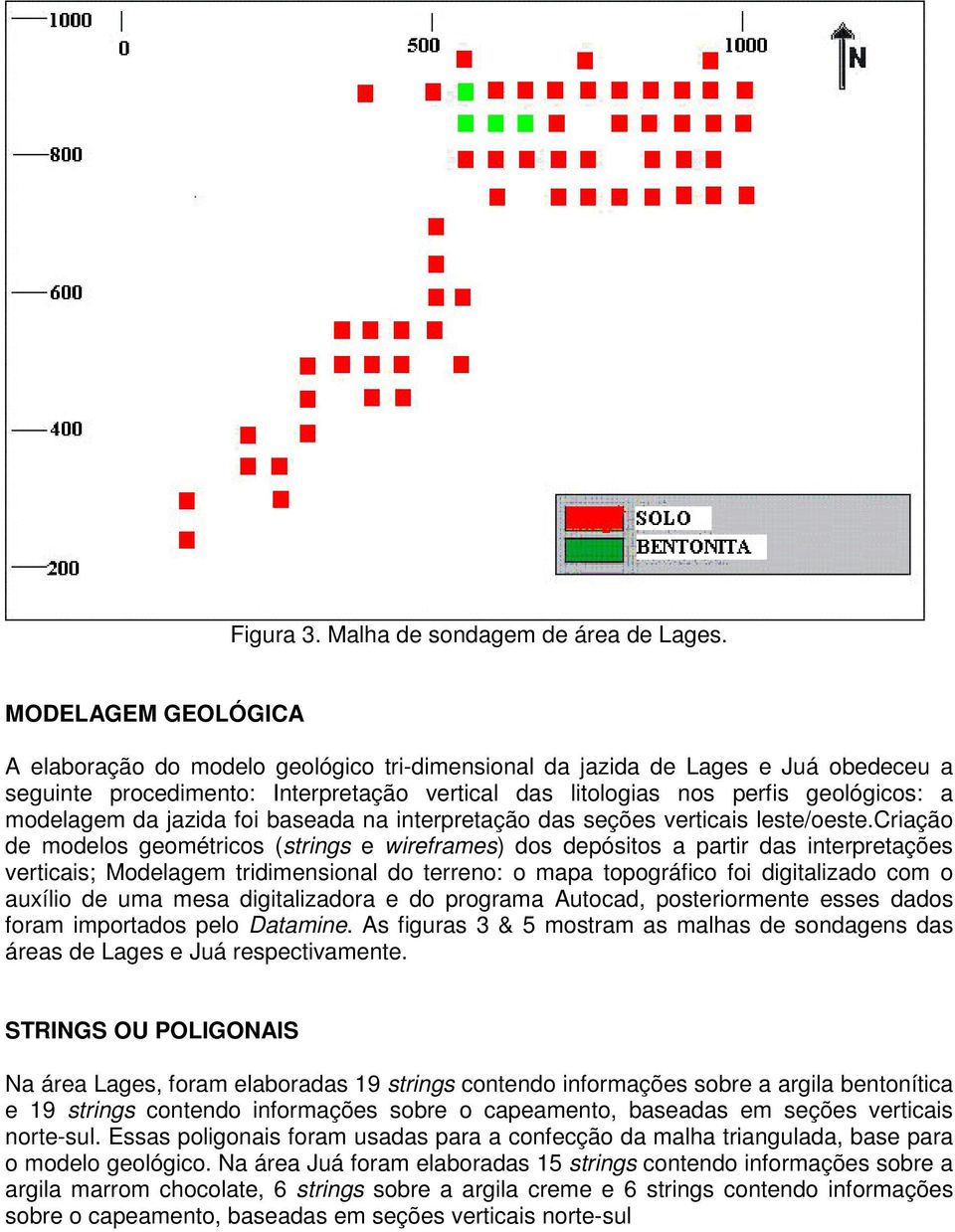 modelagem da jazida foi baseada na interpretação das seções verticais leste/oeste.