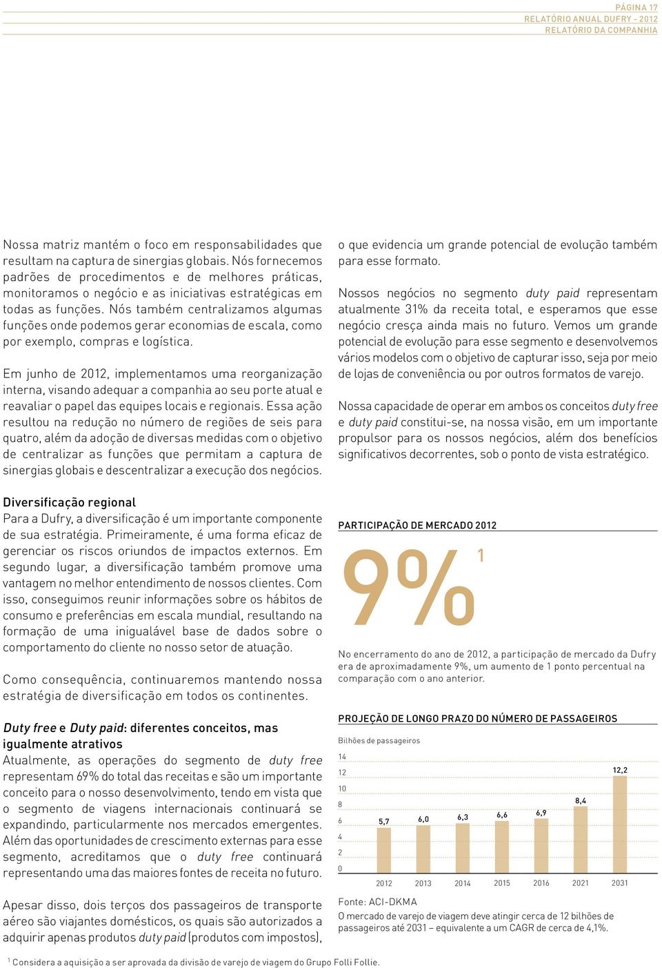 Nós também centralizamos algumas funções onde podemos gerar economias de escala, como por exemplo, compras e logística.