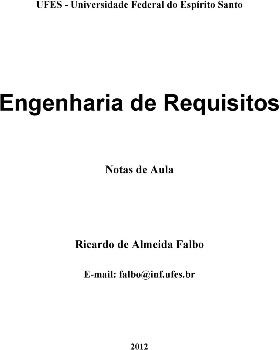 de Requisitos Notas de Aula