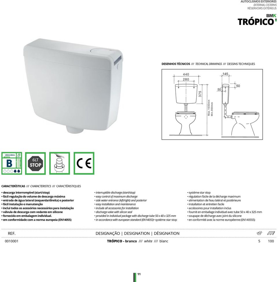 para instalação válvula de descarga com vedante em silicone fornecido em embalagem individual.