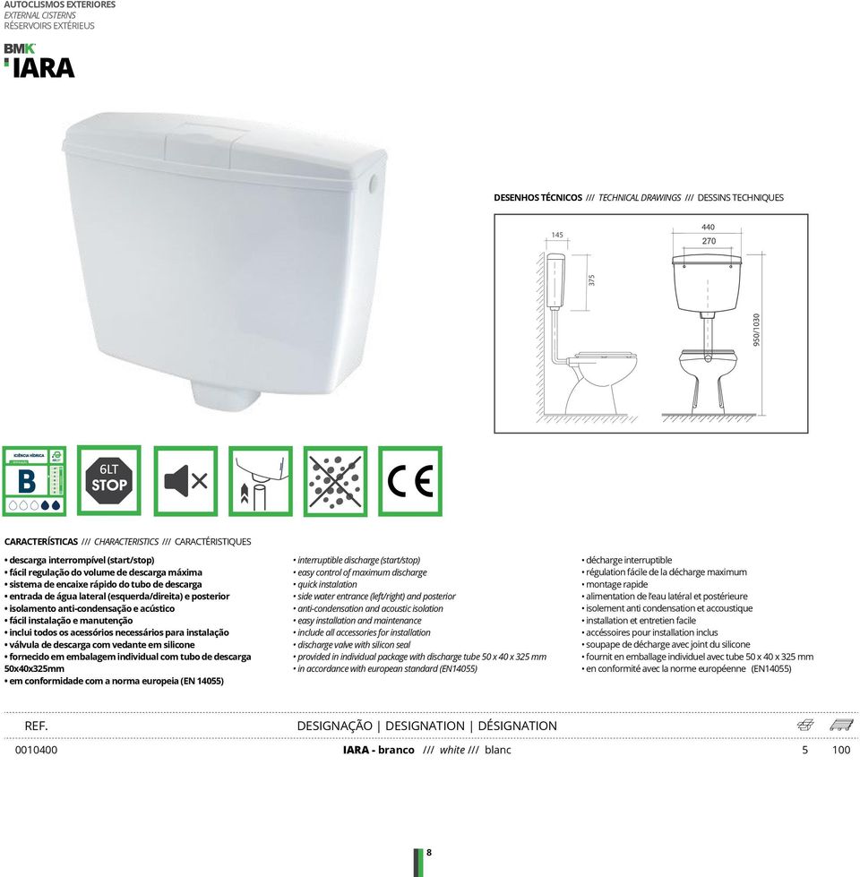 anti-condensação e acústico fácil instalação e manutenção inclui todos os acessórios necessários para instalação válvula de descarga com vedante em silicone fornecido em embalagem individual com tubo