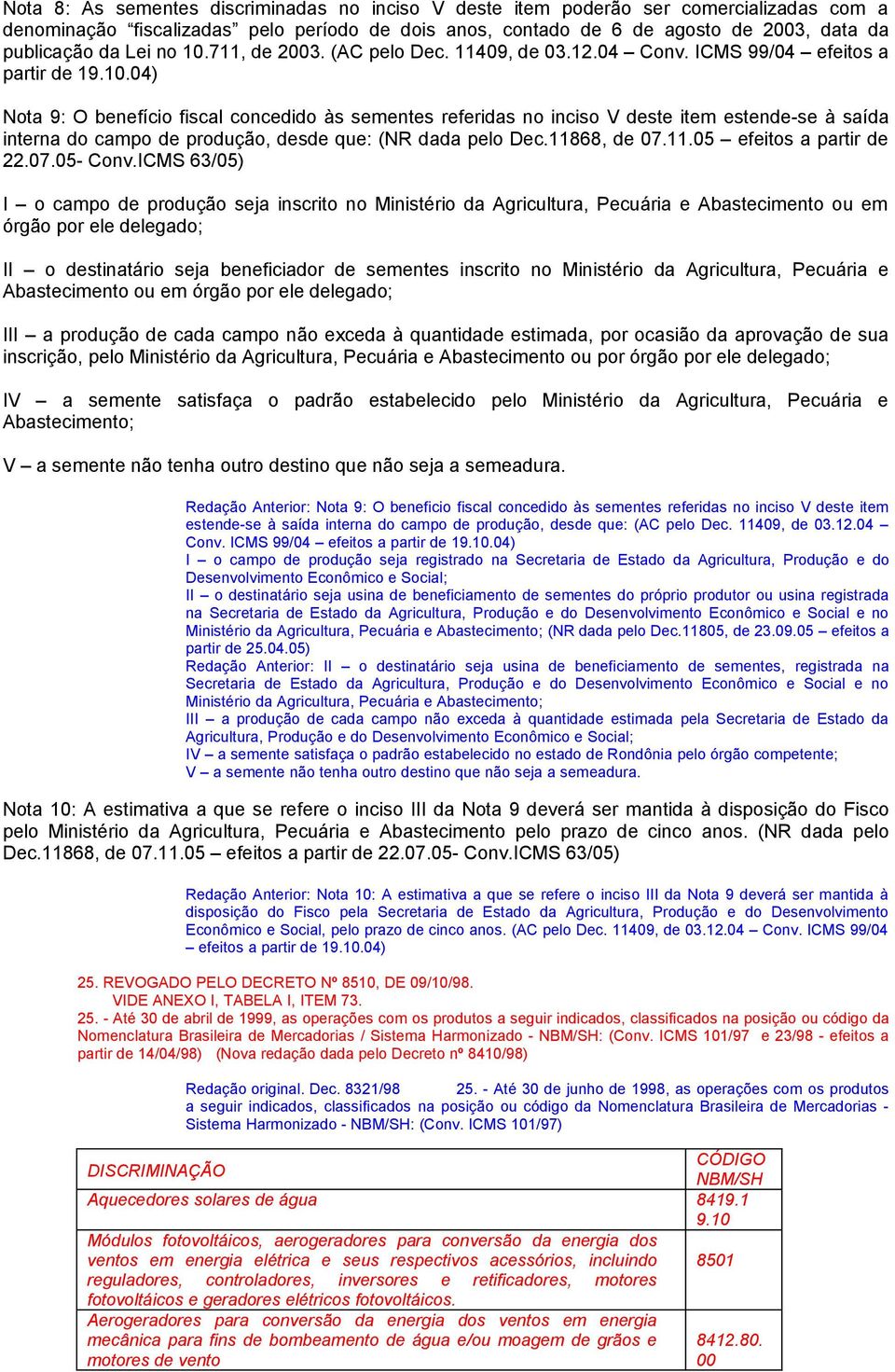 11868, de 07.11.05 efeitos a partir de 22.07.05- Conv.