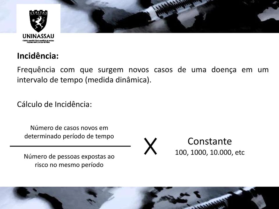 Cálculo de Incidência: Número de casos novos em determinado período