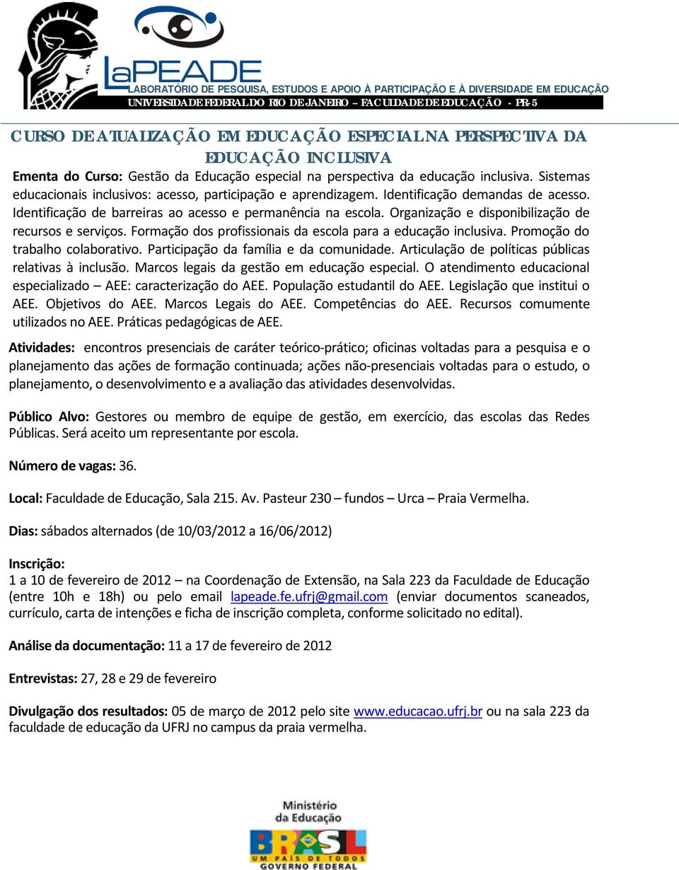 Organização e disponibilização de recursos e serviços. Formação dos profissionais da escola para a educação inclusiva. Promoção do trabalho colaborativo. Participação da família e da comunidade.