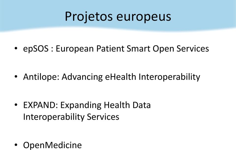 ehealth Interoperability EXPAND: Expanding