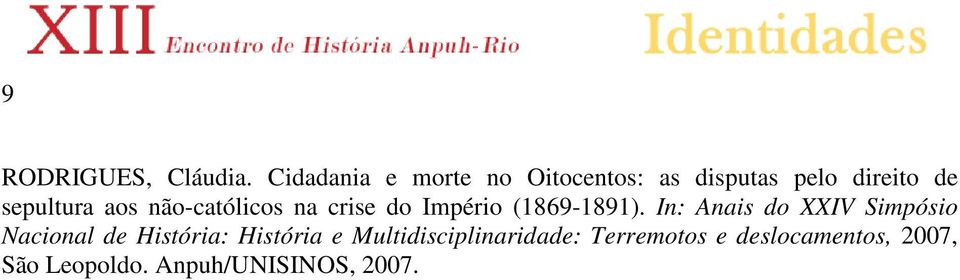 aos não-católicos na crise do Império (1869-1891).