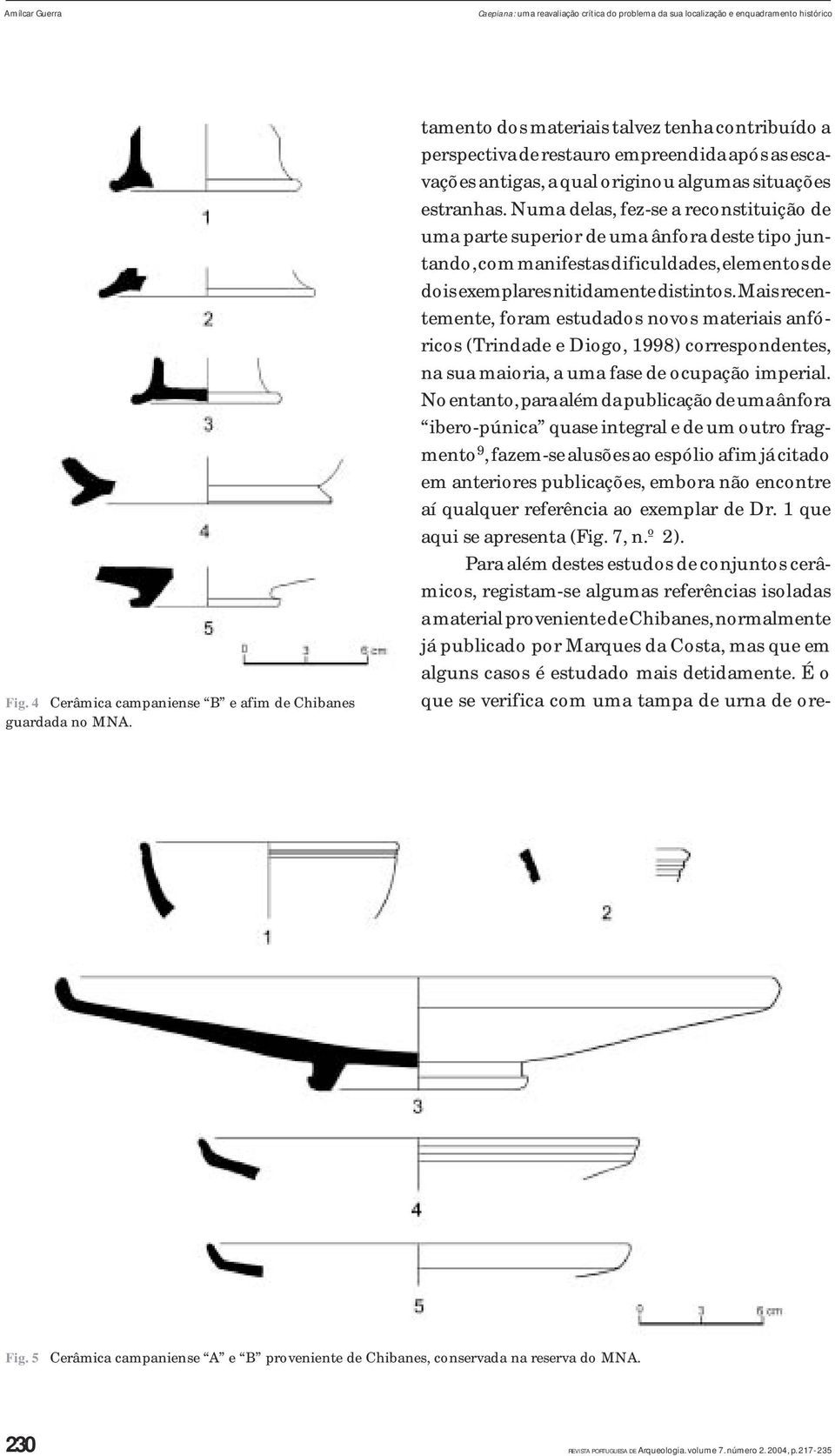 Numa delas, fez-se a reconstituição de uma parte superior de uma ânfora deste tipo juntando, com manifestas dificuldades, elementos de dois exemplares nitidamente distintos.