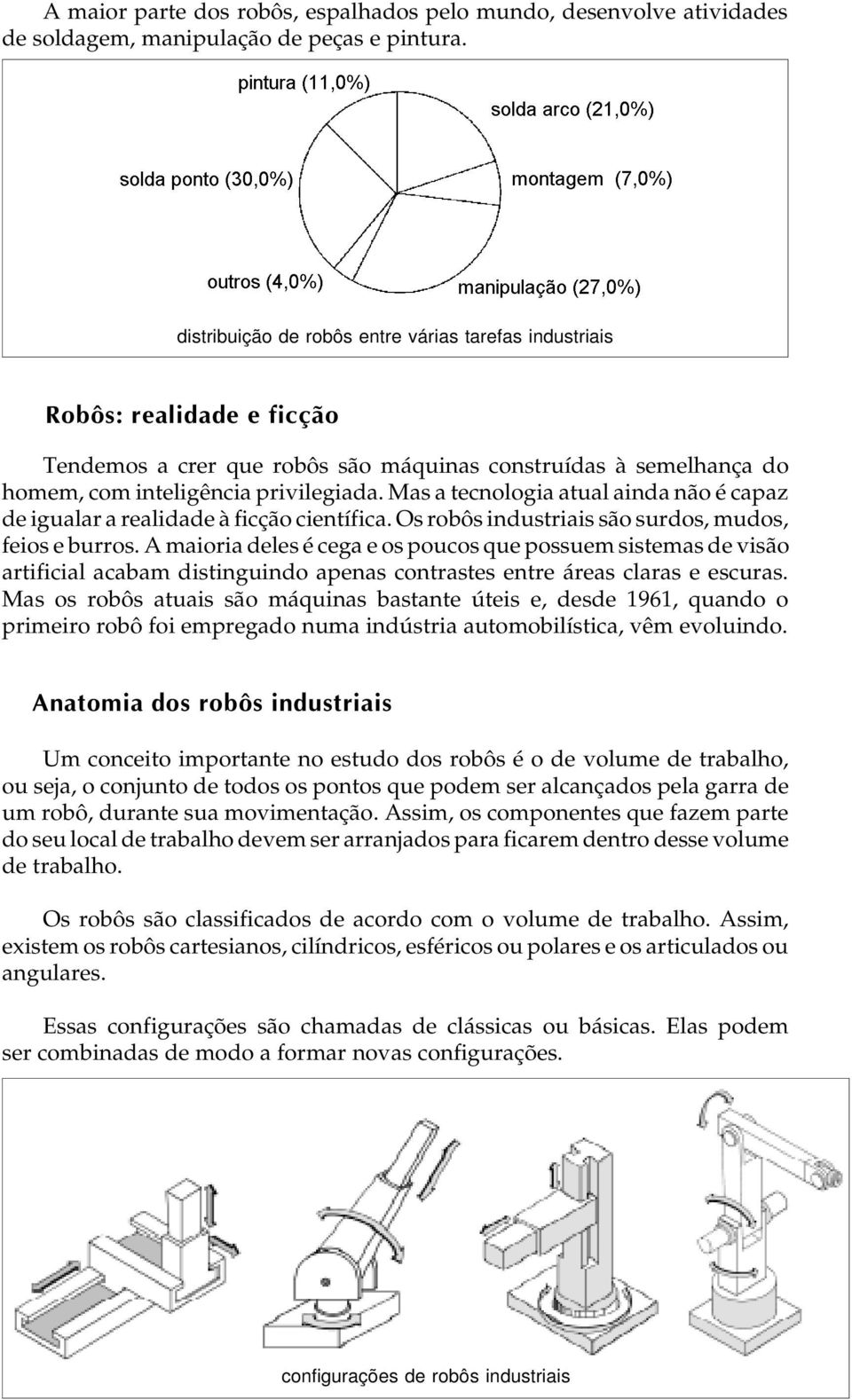 Mas a tecnologia atual ainda não é capaz de igualar a realidade à ficção científica. Os robôs industriais são surdos, mudos, feios e burros.