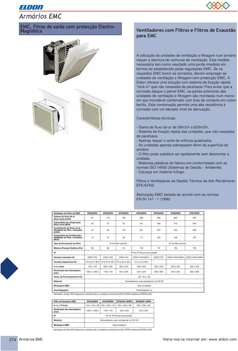 Se os requisitos EMC forem os correctos, devem empregar-se unidades de ventilação e filtragem com protecção EMC.