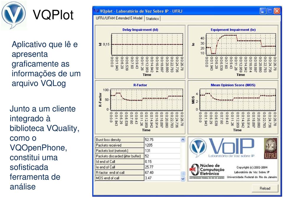 cliente integrado à biblioteca VQuality, como o