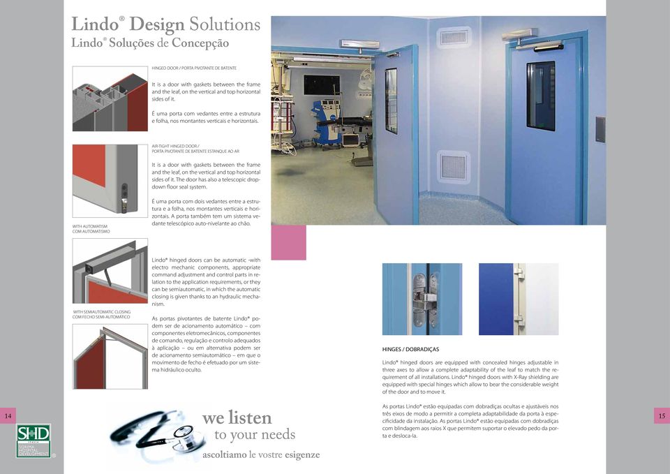 AIR-TIGHT HINGED DOOR / PORTA PIVOTANTE DE BATENTE ESTANQUE AO AR It is a door with gaskets between the frame and the leaf, on the vertical and top horizontal sides of it.