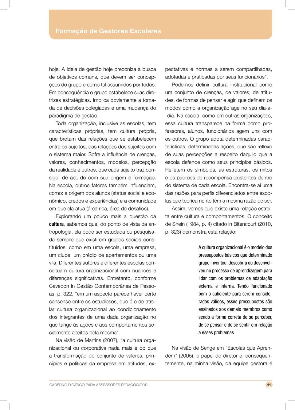 Toda organização, inclusive as escolas, tem características próprias, tem cultura própria, que brotam das relações que se estabelecem entre os sujeitos, das relações dos sujeitos com o sistema maior.