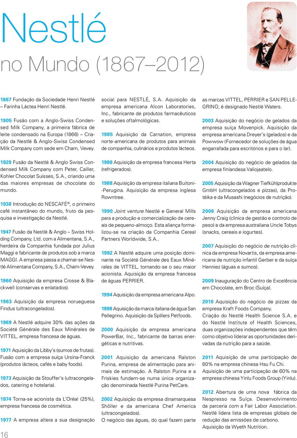 social para NESTLÉ, S.A. Aquisição da empresa americana Alcon Laboratories, Inc., fabricante de produtos farmacêuticos e soluções oftalmológicas.
