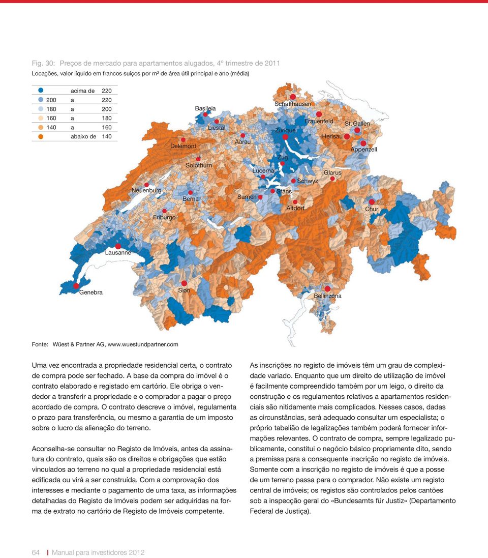 Gallen Zurique Herisau Aarau Appenzell Zug Lucerna Glarus Schwyz Stans Sarnen Altdorf Chur Lausanne Genebra Sion Bellinzona Fonte: Wüest & Partner AG, www.wuestundpartner.