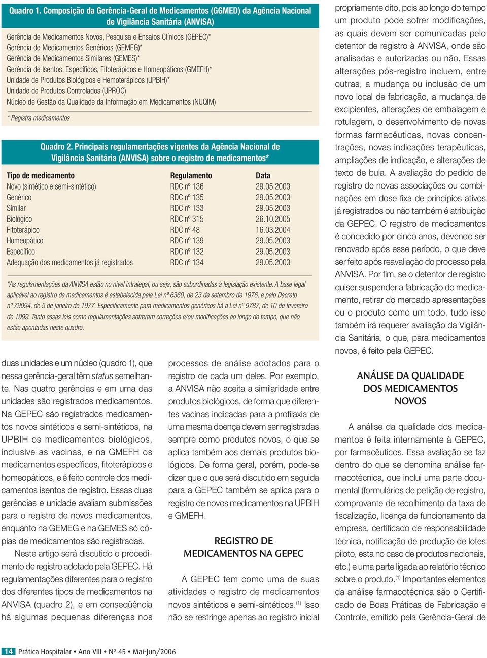 Genéricos (GEMEG)* Gerência de Medicamentos Similares (GEMES)* Gerência de Isentos, Específicos, Fitoterápicos e Homeopáticos (GMEFH)* Unidade de Produtos Biológicos e Hemoterápicos (UPBIH)* Unidade