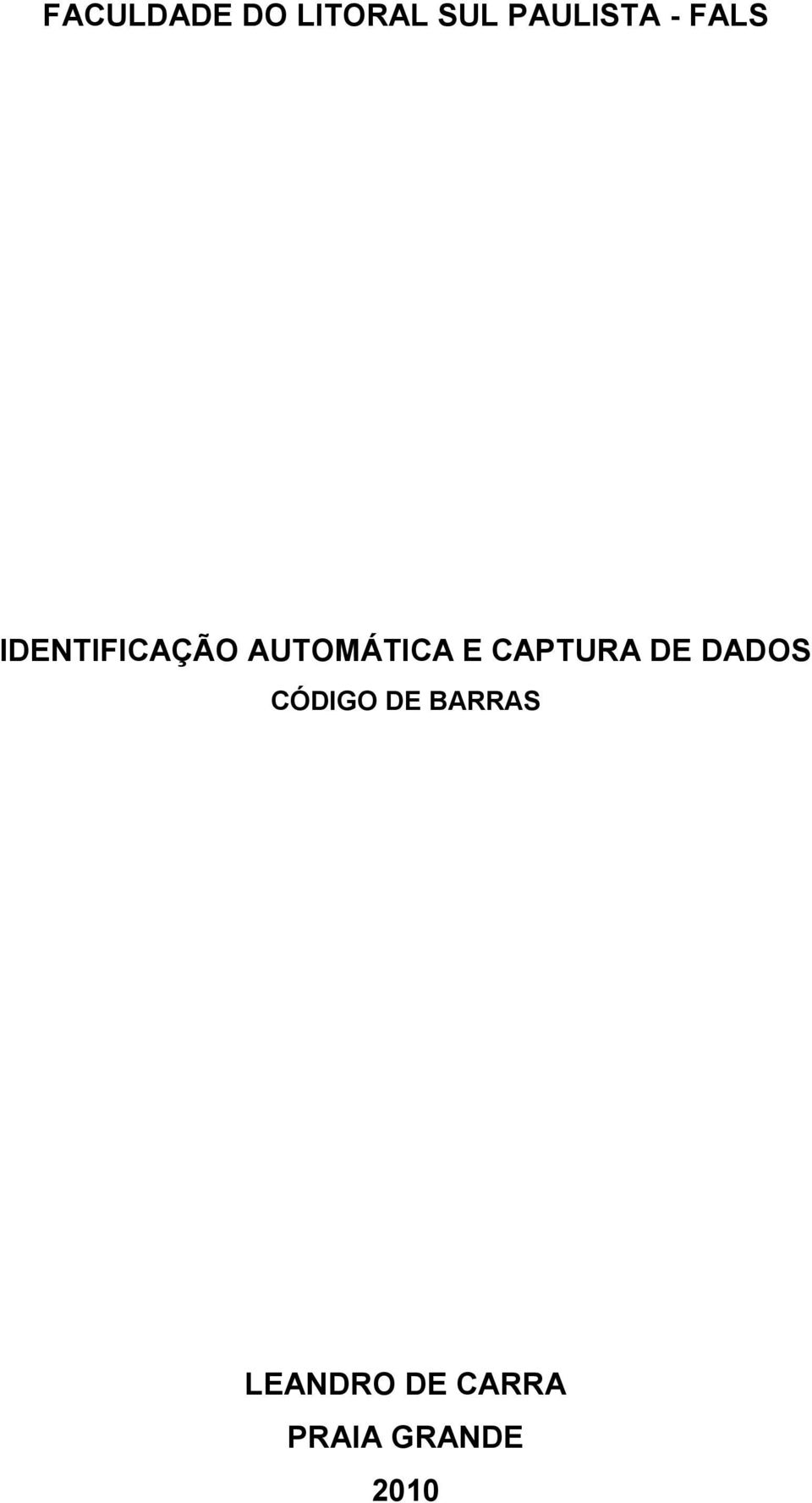CAPTURA DE DADOS CÓDIGO DE BARRAS