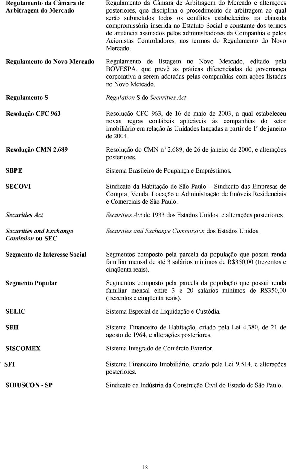 Mercado e alterações posteriores, que disciplina o procedimento de arbitragem ao qual serão submetidos todos os conflitos estabelecidos na cláusula compromissória inserida no Estatuto Social e