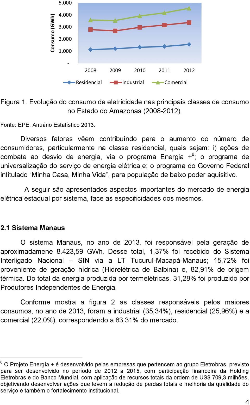 Diversos fatores vêem contribuíndo para o aumento do número de consumidores, particularmente na classe residencial, quais sejam: i) ações de combate ao desvio de energia, via o programa Energia + 6 ;