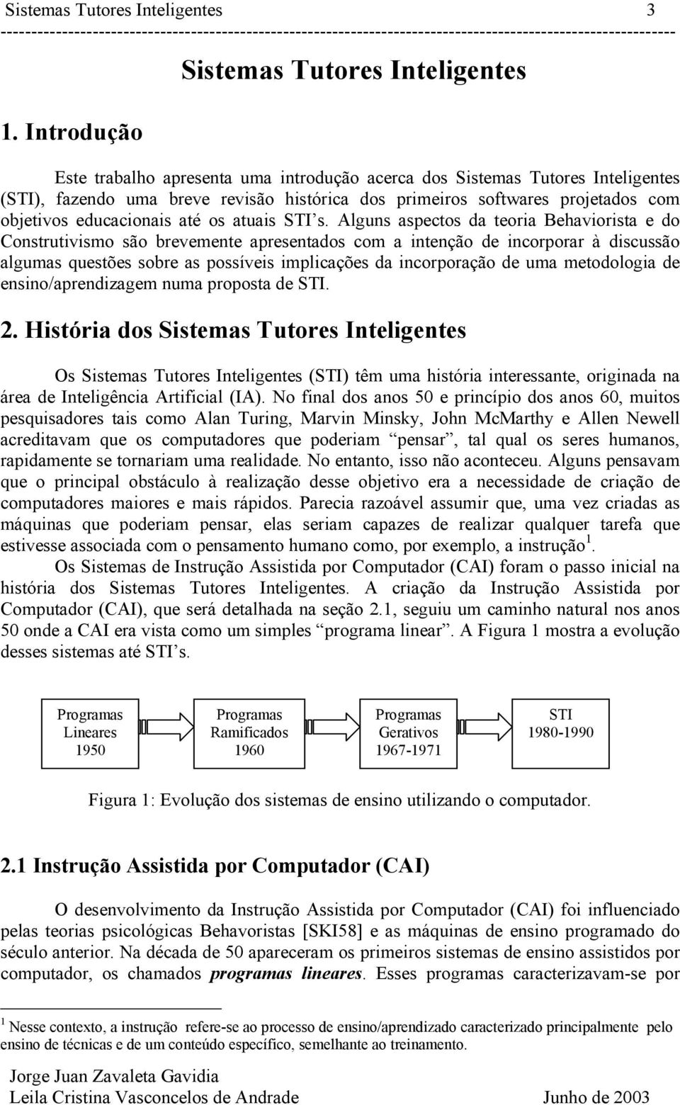 com objetivos educacionais até os atuais STI s.