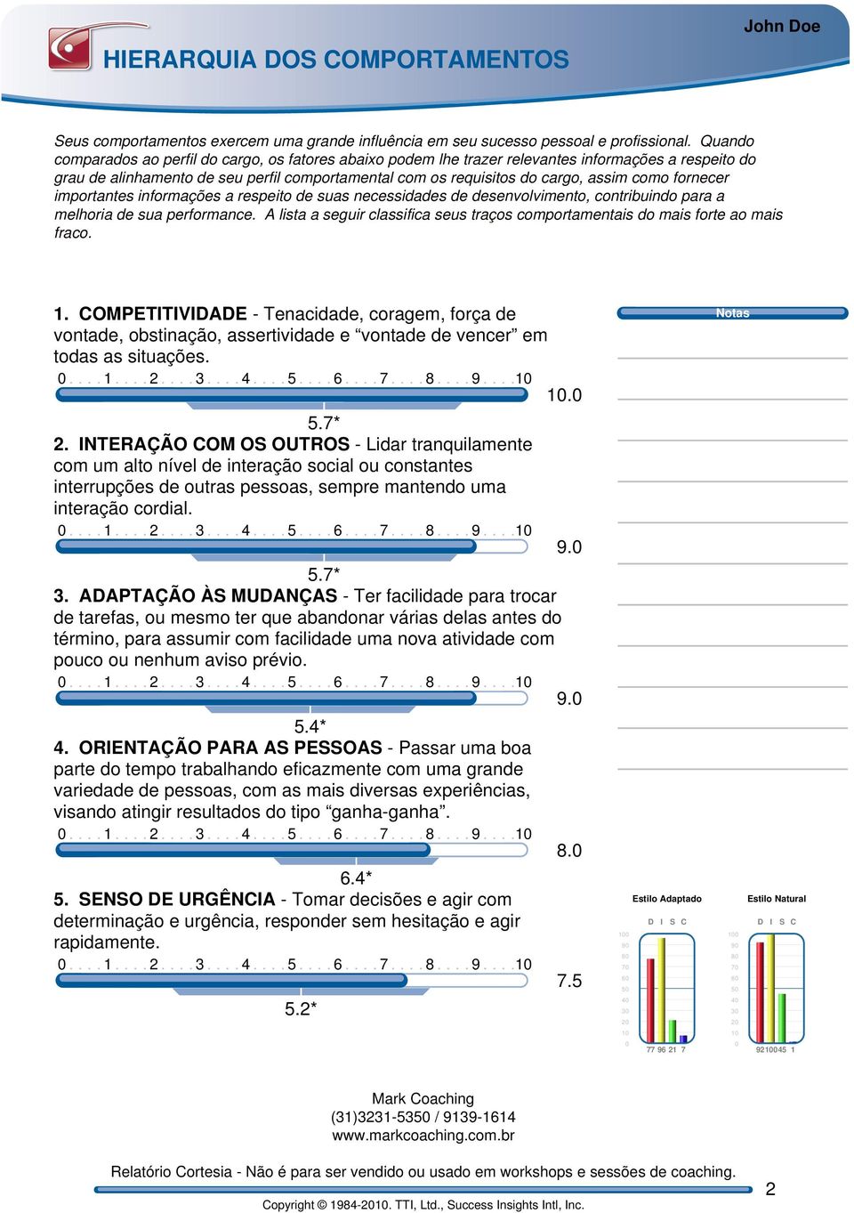 fornecer importantes informações a respeito de suas necessidades de desenvolvimento, contribuindo para a melhoria de sua performance.