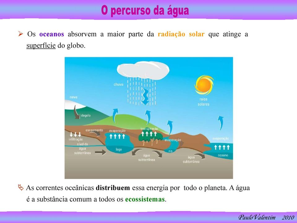 Ä As correntes oceânicas distribuem essa energia por