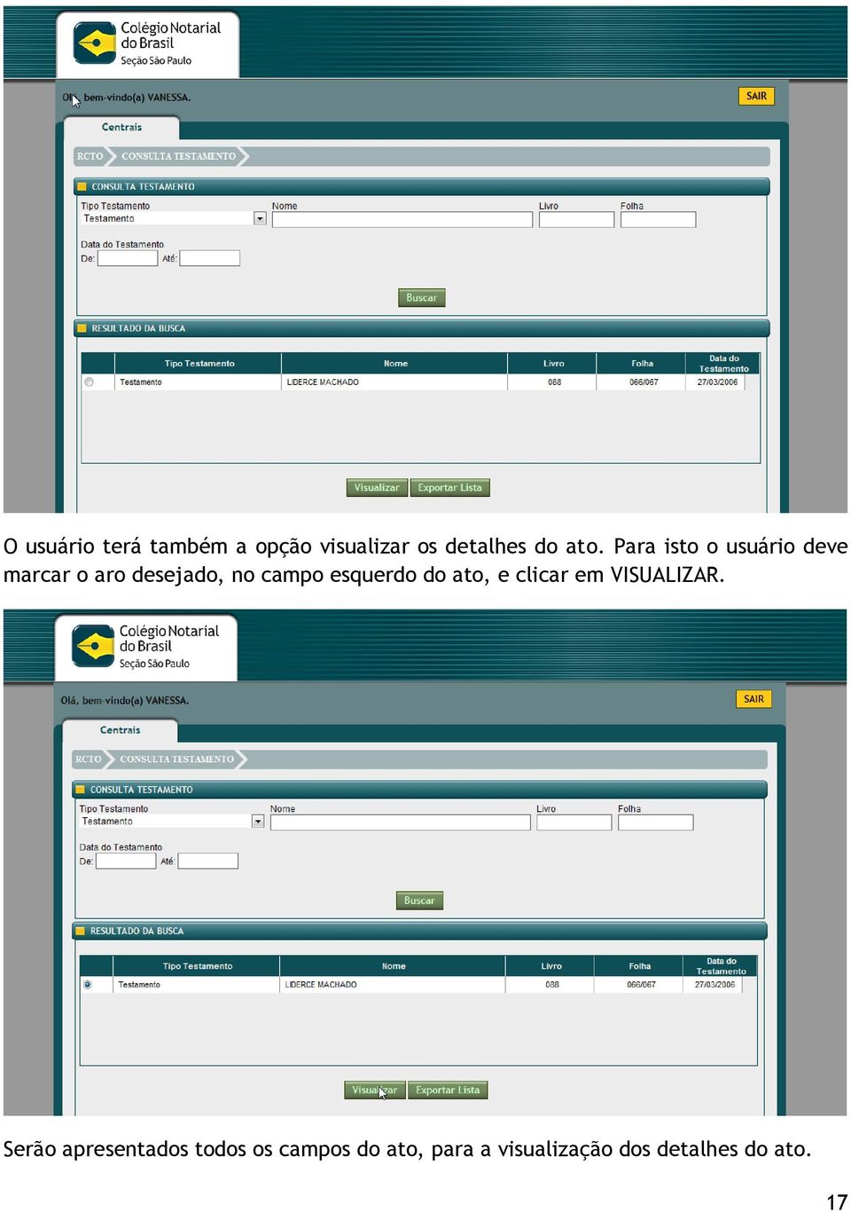 esquerdo do ato, e clicar em VISUALIZAR.