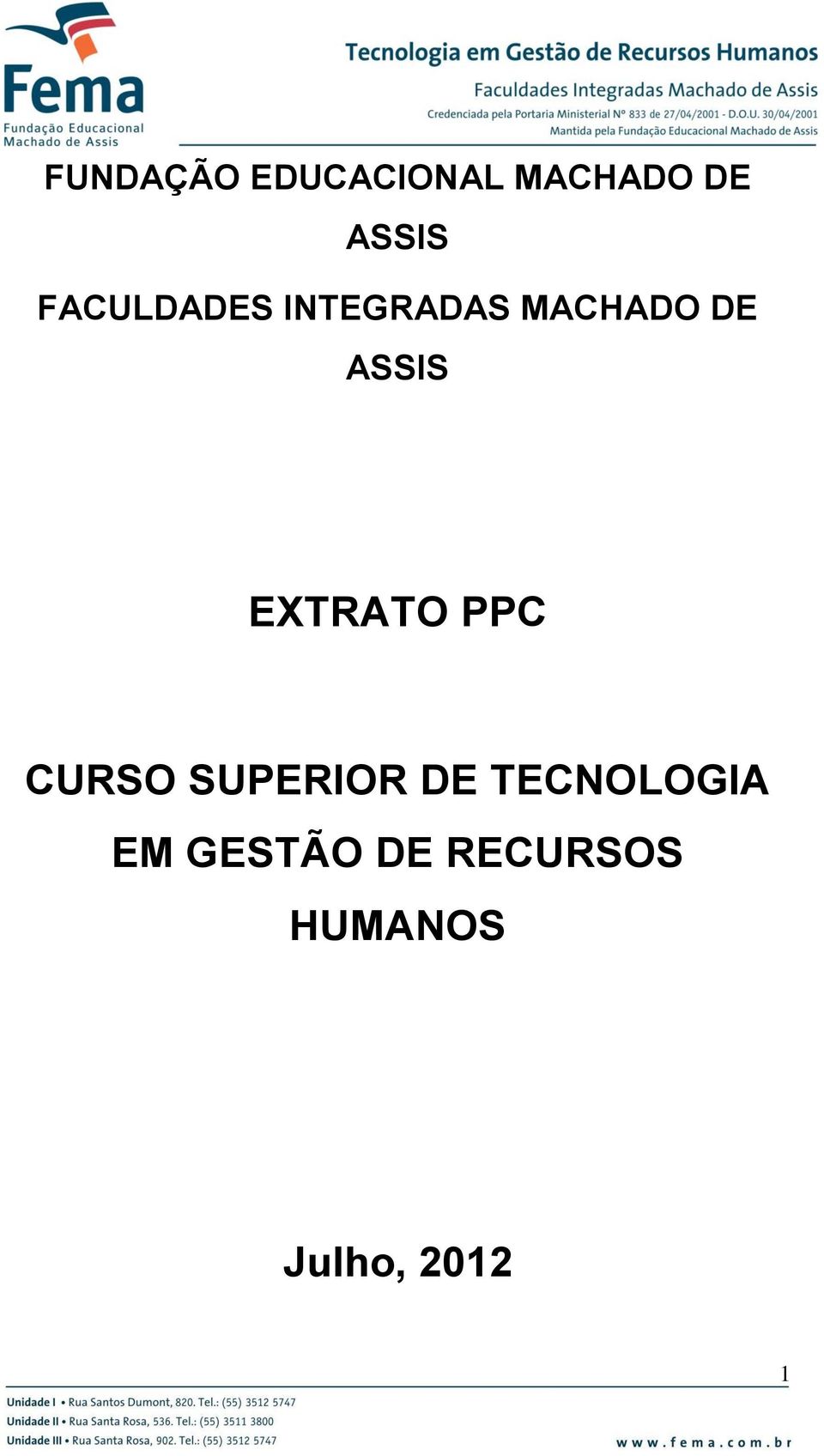 EXTRATO PPC CURSO SUPERIOR DE TECNOLOGIA