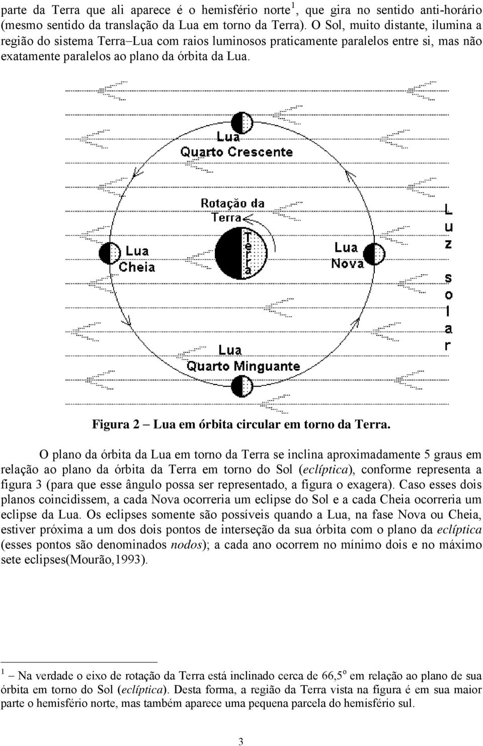 Figura 2 Lua em órbita circular em torno da Terra.