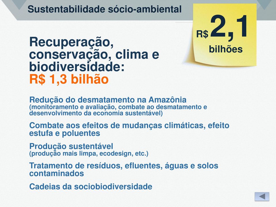 economia sustentável) Combate aos efeitos de mudanças climáticas, efeito estufa e poluentes Produção sustentável