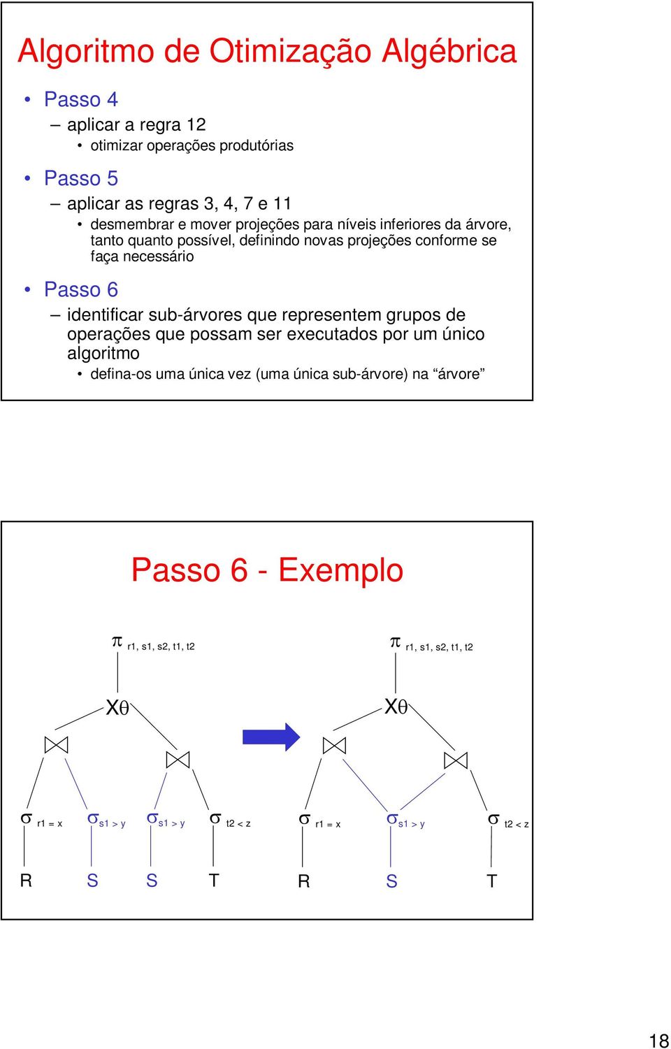 sub-árvores que representem grupos de operações que possam ser executados por um único algoritmo defina-os uma única vez (uma única sub-árvore) na