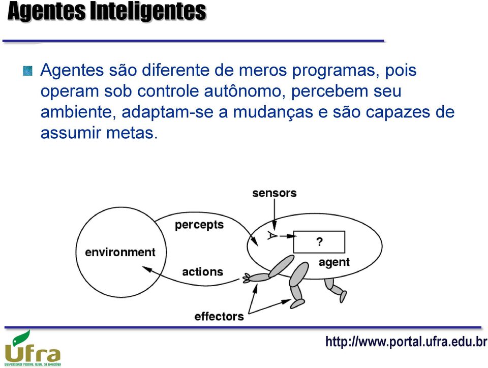 controle autônomo, percebem seu ambiente,