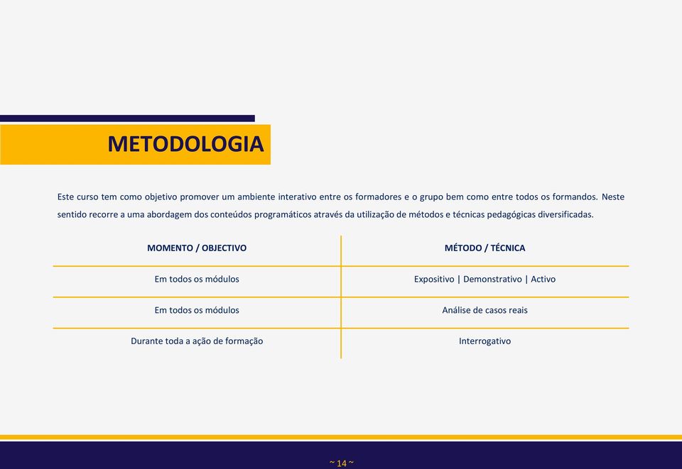 Neste sentido recorre a uma abordagem dos conteúdos programáticos através da utilização de métodos e técnicas