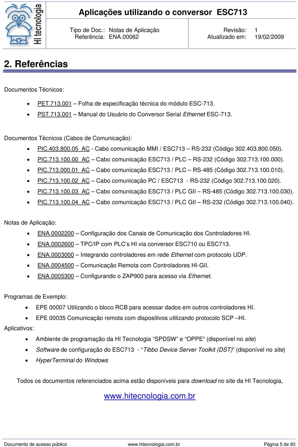 PIC.713.000.01_AC Cabo comunicação ESC713 / PLC RS-485 (Código 302.713.100.010). PIC.713.100.02_AC Cabo comunicação PC / ESC713 - RS-232 (Código 302.713.100.020). PIC.713.100.03_AC Cabo comunicação ESC713 / PLC GII RS-485 (Código 302.