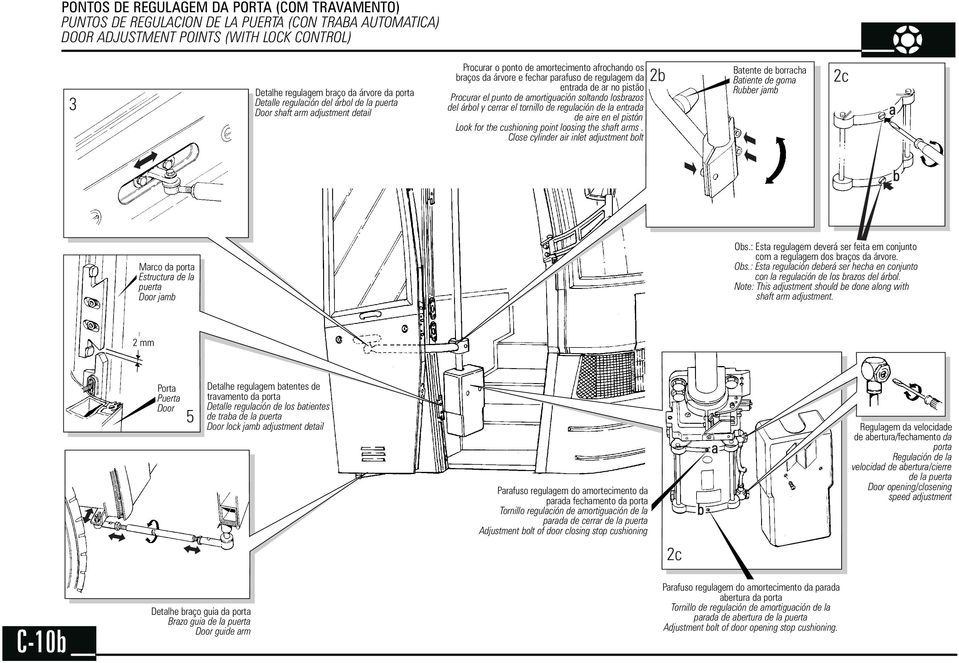 el punto de amortiguación soltando losbrazos del árbol y cerrar el tornillo de regulación de la entrada de aire en el pistón Look for the cushioning point loosing the shaft arms.