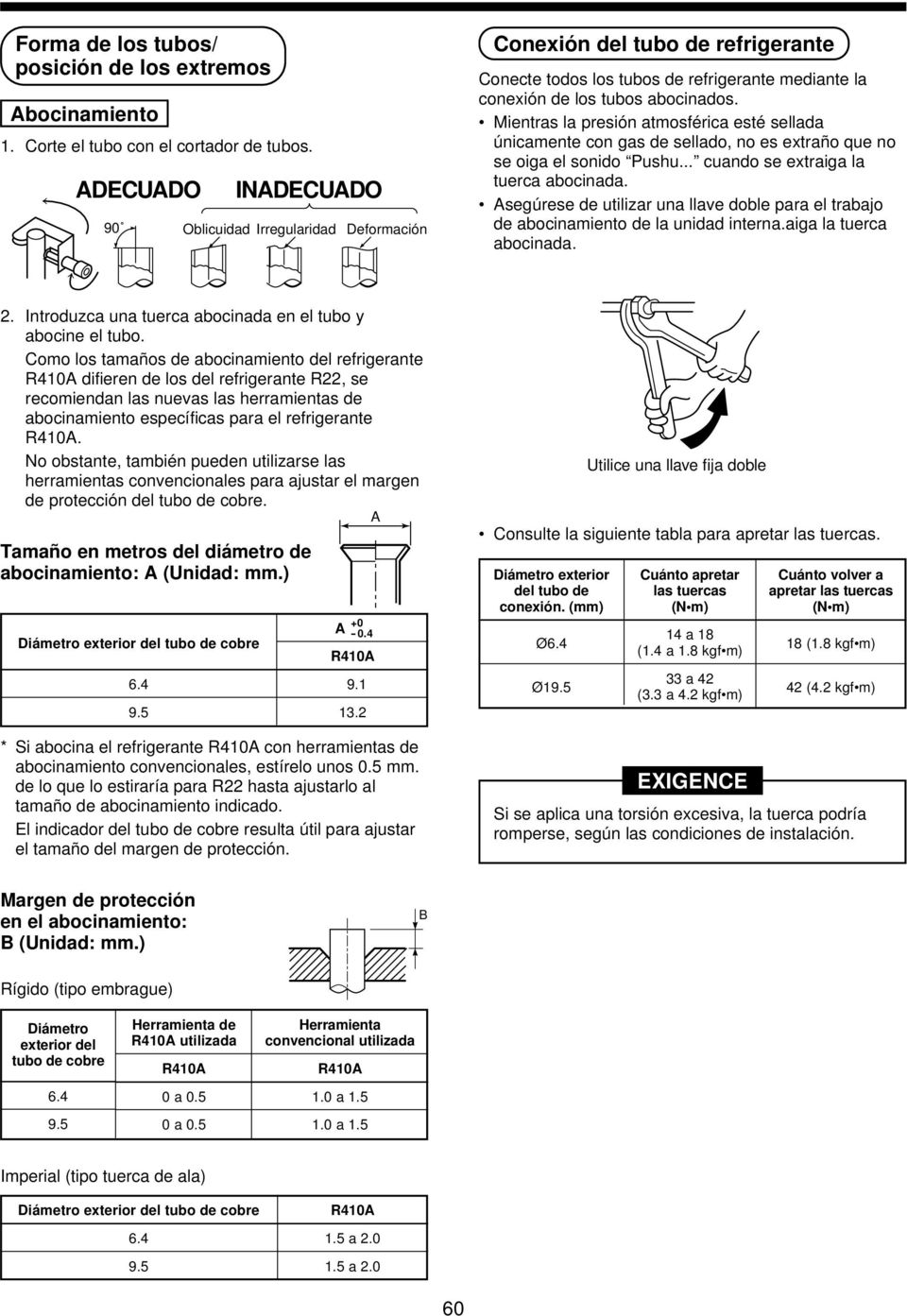 Mientras la presión atmosférica esté sellada únicamente con gas de sellado, no es extraño que no se oiga el sonido Pushu... cuando se extraiga la tuerca abocinada.