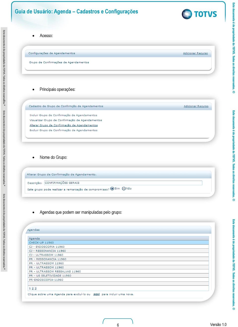 Grupo: Agendas que podem ser