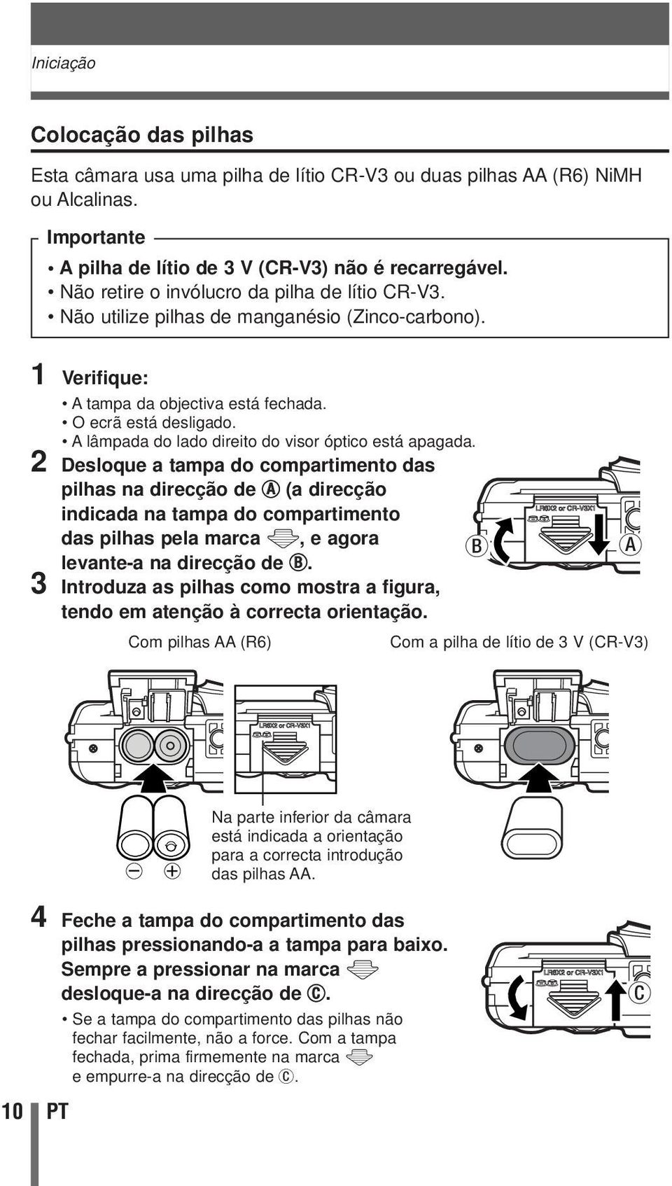 A lâmpada do lado direito do visor óptico está apagada.