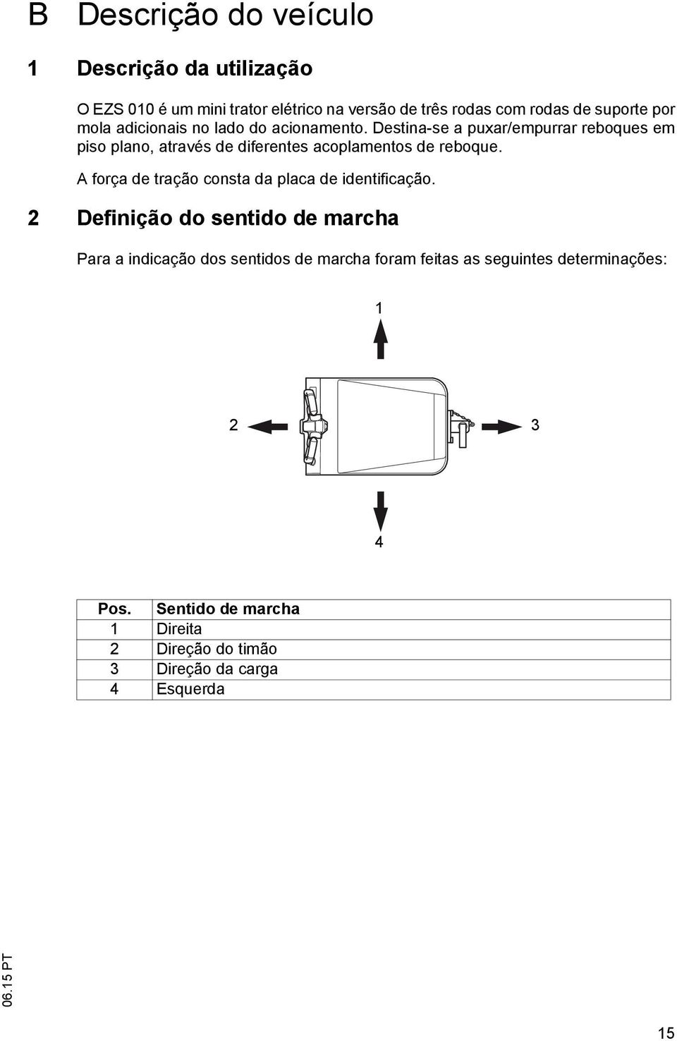 Destina-se a puxar/empurrar reboques em piso plano, através de diferentes acoplamentos de reboque.