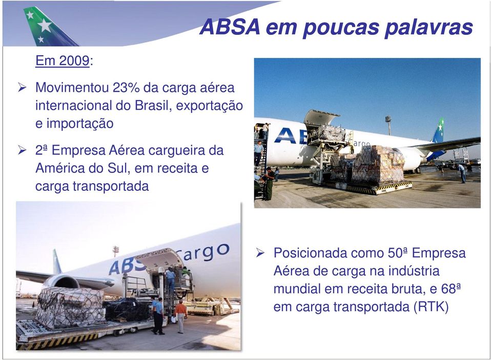 Sul, em receita e carga transportada Posicionada como 50ª Empresa Aérea de