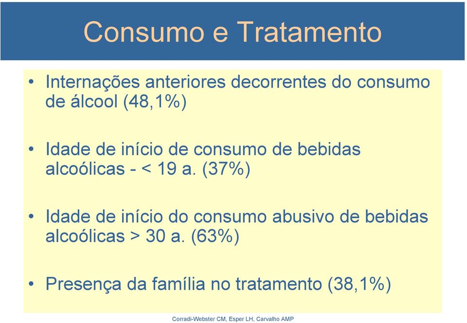 alcoólicas - < 19 a.