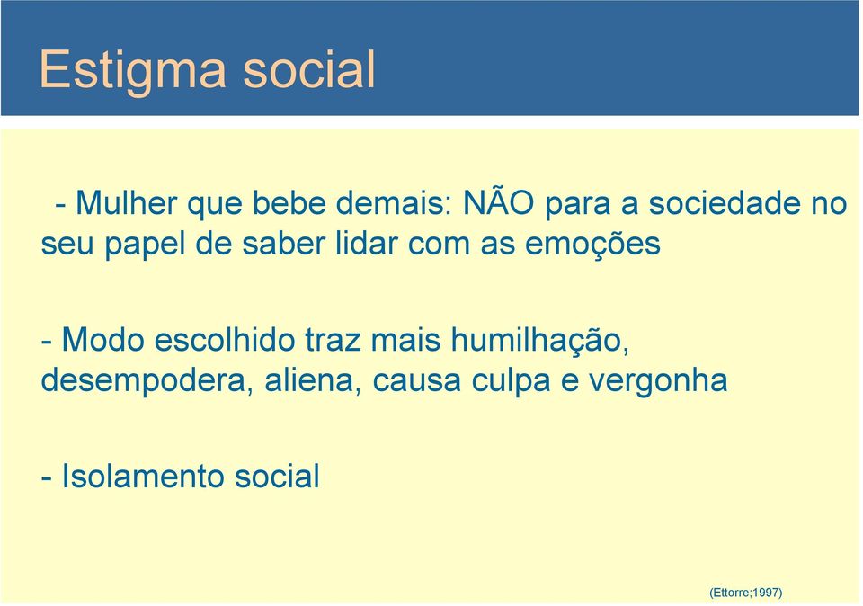 Modo escolhido traz mais humilhação, desempodera,