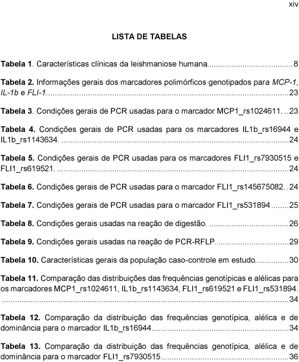 Condições gerais de PCR usadas para os marcadores FLI1_rs7930515 e FLI1_rs619521.... 24 Tabela 6. Condições gerais de PCR usadas para o marcador FLI1_rs145675082.. 24 Tabela 7.