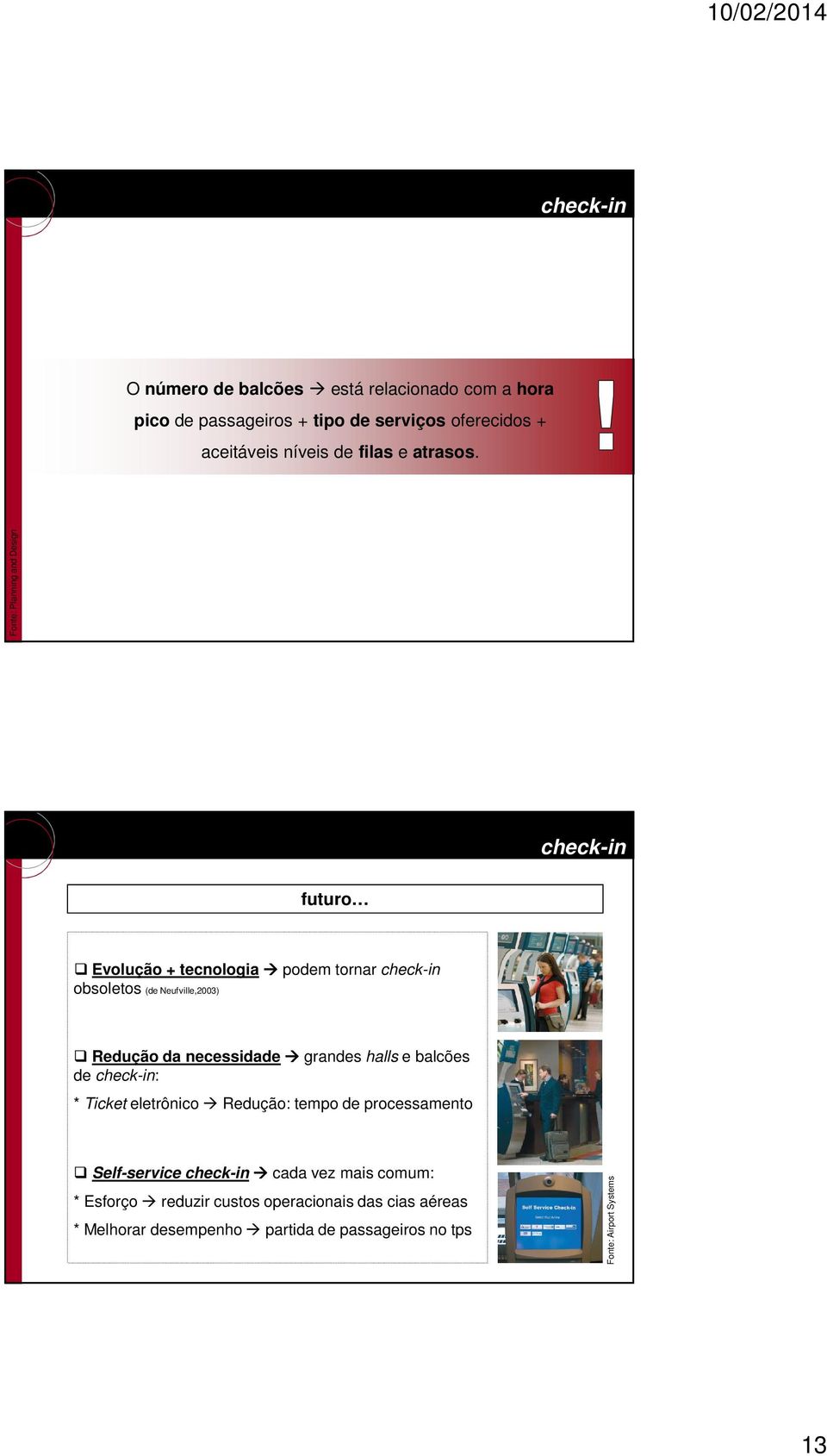 Fonte: Planning and Design futuro Evolução + tecnologia podem tornar obsoletos (de Neufville,2003) Redução da necessidade