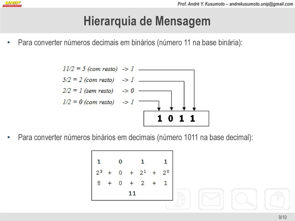 com Para converter números decimais em binários (número