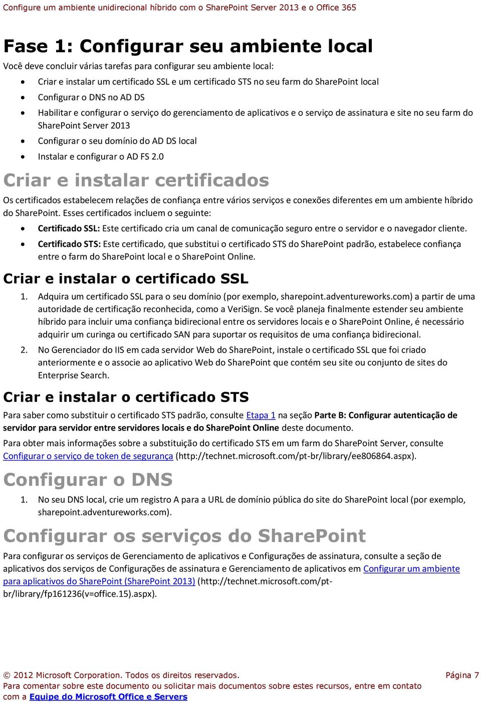 local Instalar e configurar o AD FS 2.