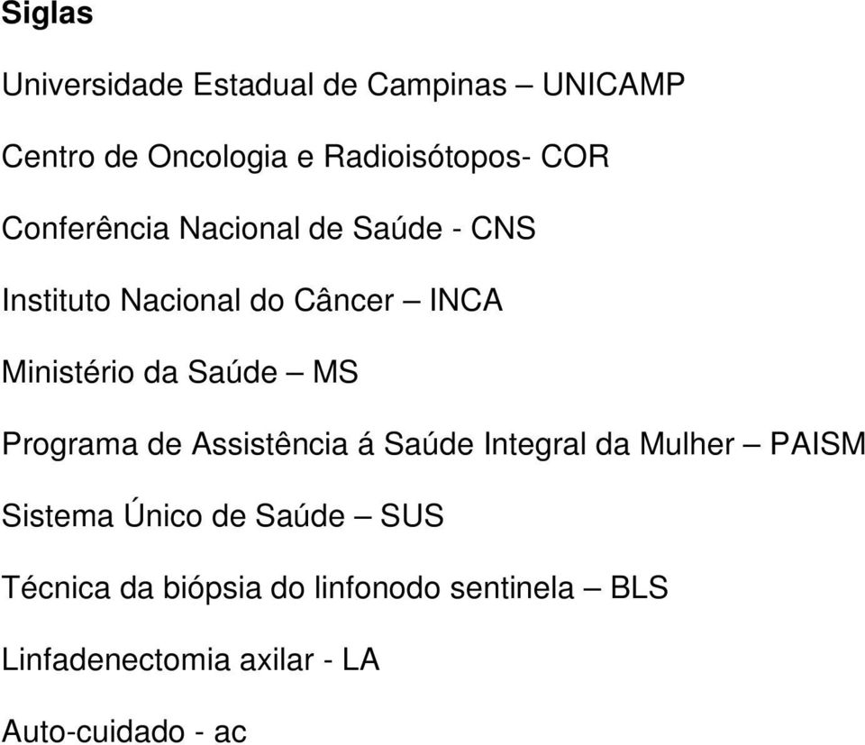 MS Programa de Assistência á Saúde Integral da Mulher PAISM Sistema Único de Saúde SUS