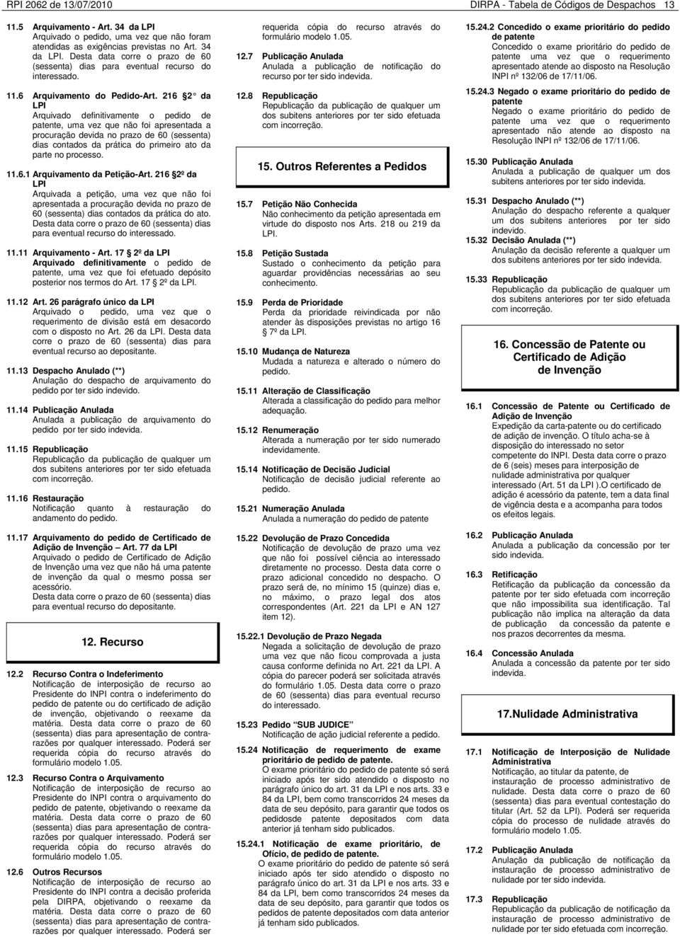 216 2 da LPI Arquivado definitivamente o pedido de patente, uma vez que não foi apresentada a procuração devida no prazo de 60 (sessenta) dias contados da prática do primeiro ato da parte no processo.